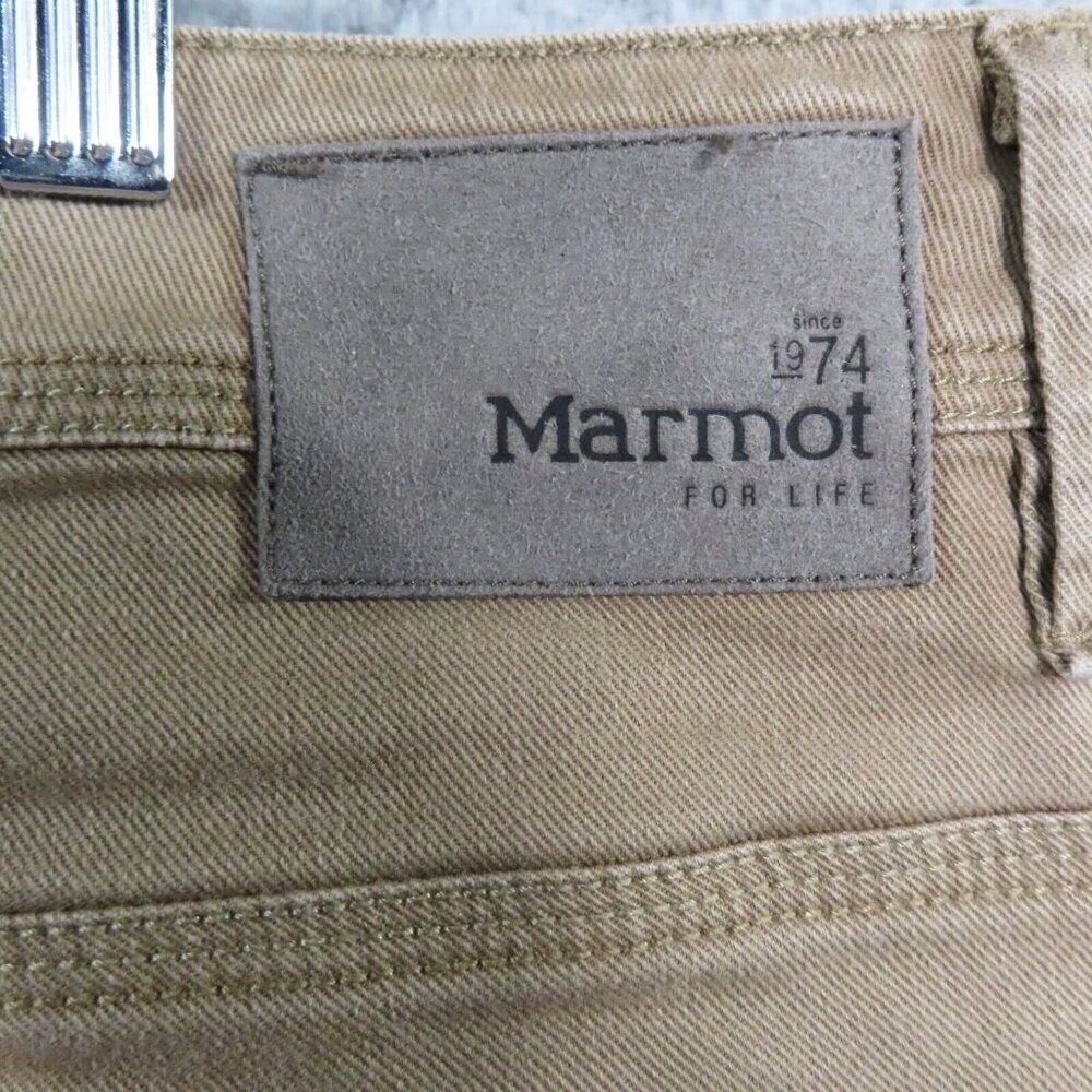 Marmot Shorts Men 40 Casual Chino Zip Cotton Brown Pockets Outdoor Hike - Picture 5 of 10